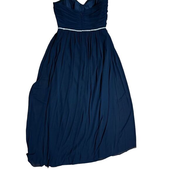 NWT Jenny Packham Lux Chiffon Beaded Maxi Dress sz 16 in Midnight navy blue - Picture 9 of 10